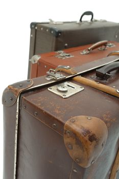 Suitcases on white background. Isolated on white background