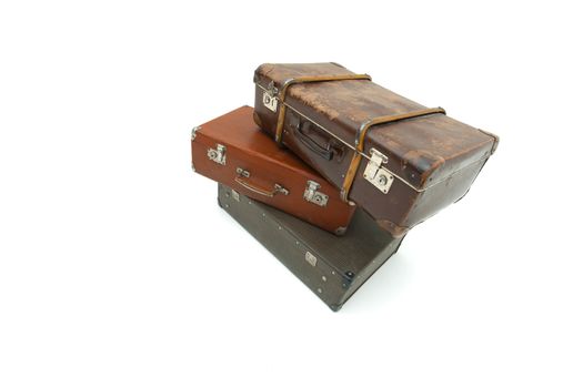 Suitcases on white background. Isolated on white background