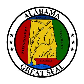 The great seal of Alabama isolated on a white background