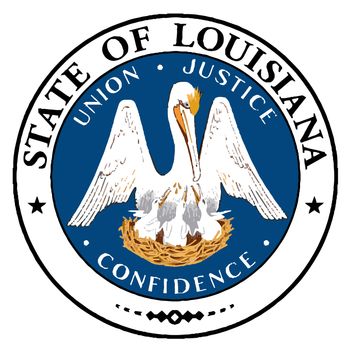 The US State of Louisians Seal on a white background