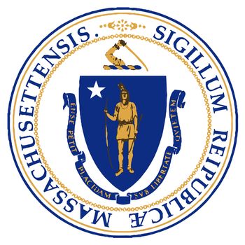 The State Seal of Massachusetts on a white background