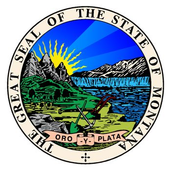 The state seal of Montana over a white background