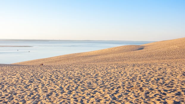 setting sun on the pillat dune in the Arcachon basin, France