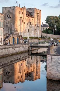 fortified castle in the Marais Poitevin region, France