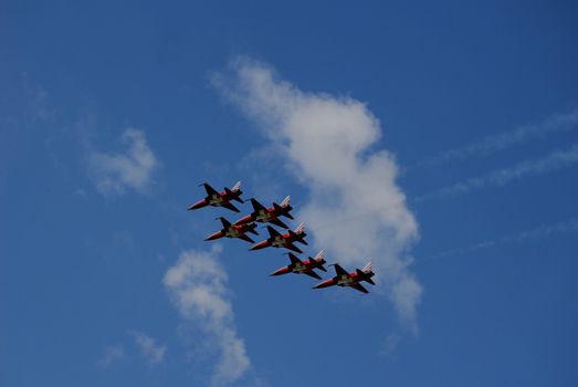 team work display at airshow