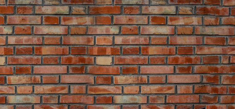 Old red brick European wall for presentation or artwork background with copy space