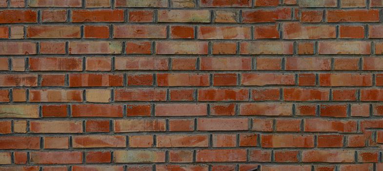 Old red brick European wall for presentation or artwork background with copy space