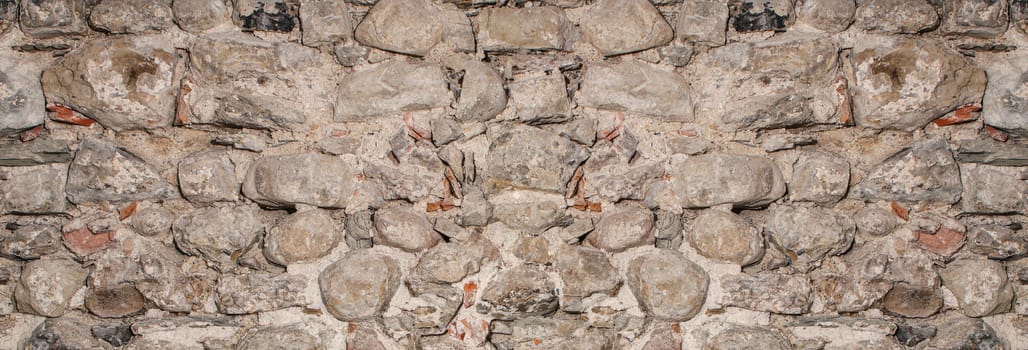 Old stone wall of old European building. Great for background use with copy space