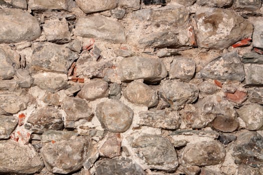 Old stone wall of old European building. Great for background use with copy space