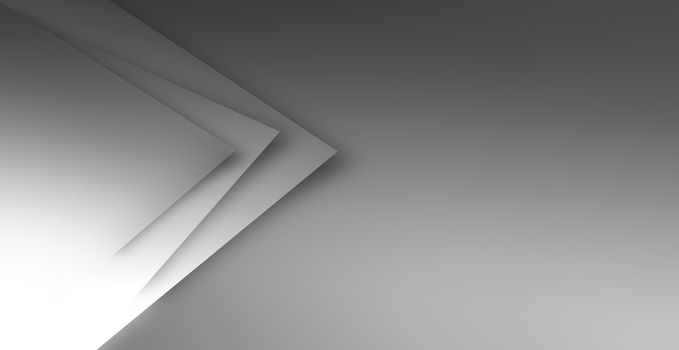 Grey background with three green triangles from the left side with copy space