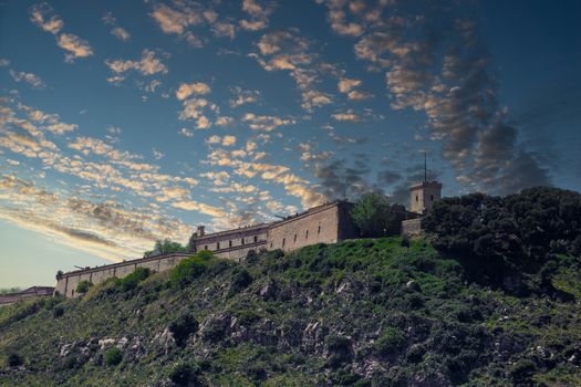 An old fort on a hill overlooking Barcelona, Spain