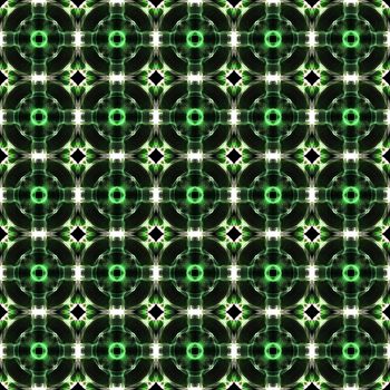 Drawing of Fractal seamless pattern in green colors