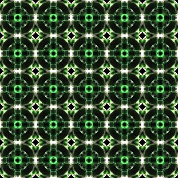 Drawing of Fractal seamless pattern in green colors