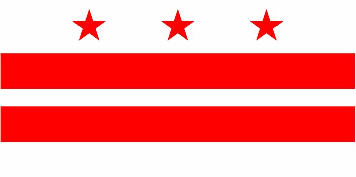 The Washington DC State Flag in red and white