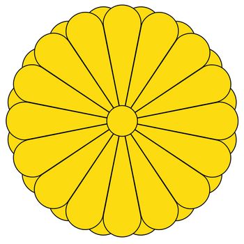 The imperial seal of Japan over a white background