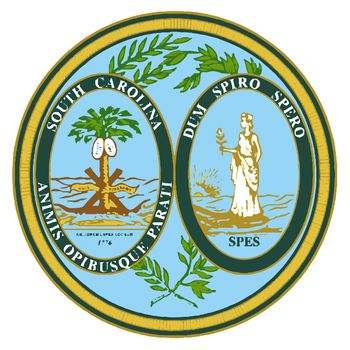 South Carolina State Seal over a white background