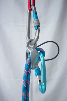 Belay device in guide mode, as when belaying from above