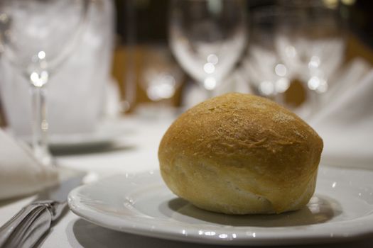 A home baked bread served at a fancy restaurant