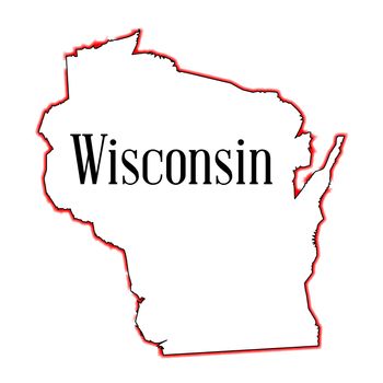 Outline map of the American state of Wisconsin