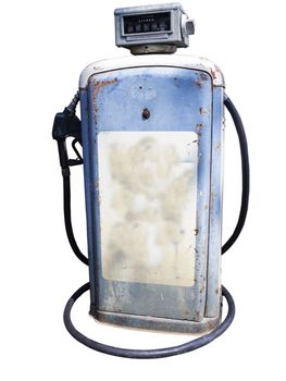 Isolate Vintage Fuel Pump on white background with clipping path