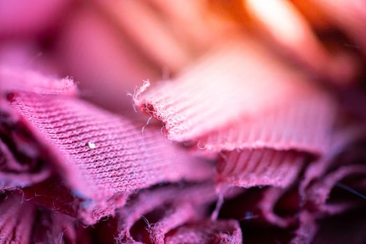 Close up view on textile and fabrics textures. Fabric textures in different colors