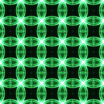 Drawing of Fractal seamless pattern in green colors