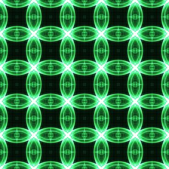Drawing of Fractal seamless pattern in green colors