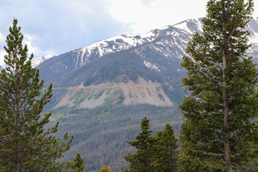 A snow covered mountain. High quality photo