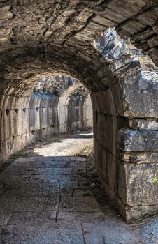 Ancient Greek city Miletus on the western coast of Anatolia, Turkey, on a sunny summer day