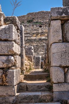 Ancient Greek city Miletus on the western coast of Anatolia, Turkey, on a sunny summer day