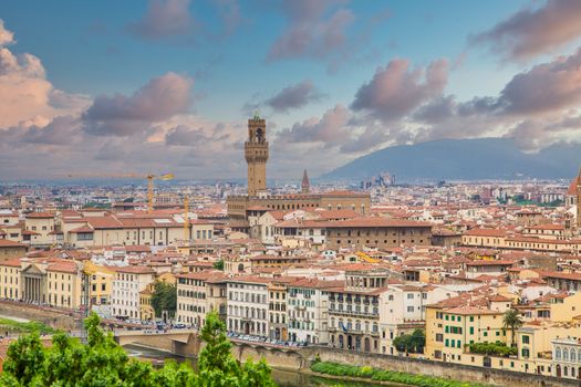 A view of Florence, Italy from a nearby hillside