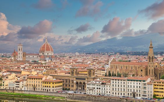 A view of Florence, Italy from a nearby hillside