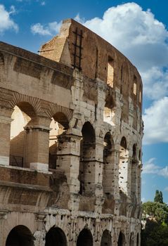A section of the old coliseum in Rome, Italy