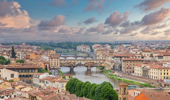 A view of Florence, Italy from a nearby hillside