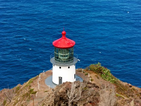 historic Makapuu Point lighthouse on Hahua Hawall iUnited States is on the national Register of Historic Places