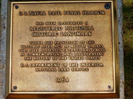 Hawaii US Navy Base Pearl Harbor Plaque