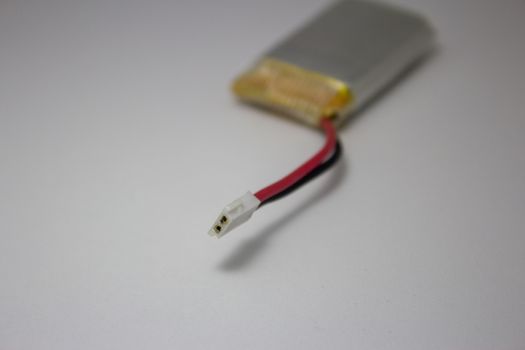 Lithium polymer battery, or LiPo, of 3.7 volts and 600 mah capacity used in toys and drones