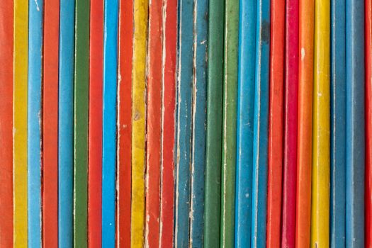 Abstract Background Of Colourful Old Vintage Children's Books On A Shelf