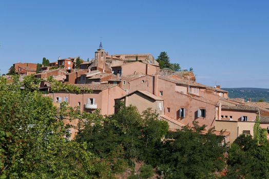 village of vaucluse, roussillon and bonnieux between vineyard and village, France