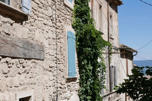 village of vaucluse, roussillon and bonnieux between vineyard and village, France
