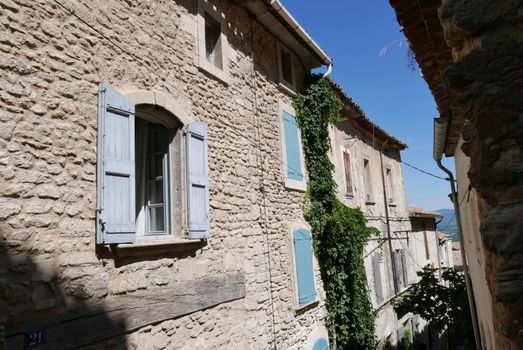 village of vaucluse, roussillon and bonnieux between vineyard and village, France