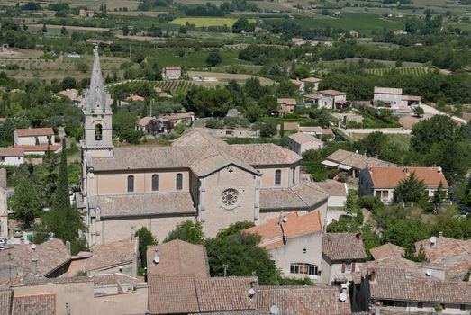 village of vaucluse, roussillon and bonnieux between vineyard and village, France