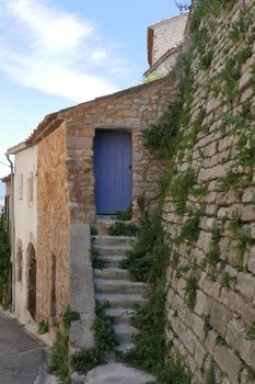 village of vaucluse, roussillon and bonnieux between vineyard and village, France