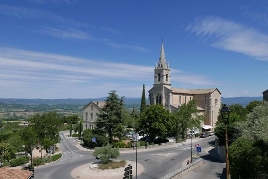 village of vaucluse, roussillon and bonnieux between vineyard and village, France