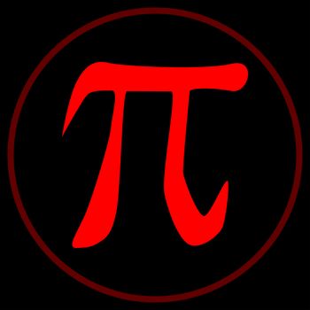 The constant Pi inside a red circle over a black background