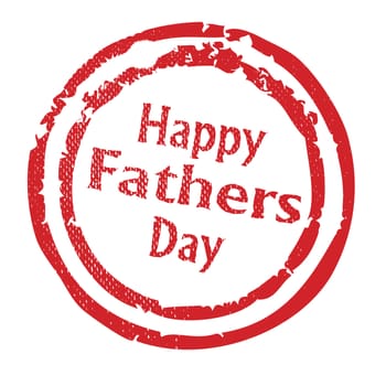 A happy Fathers day rubber stamp isolated on a white background