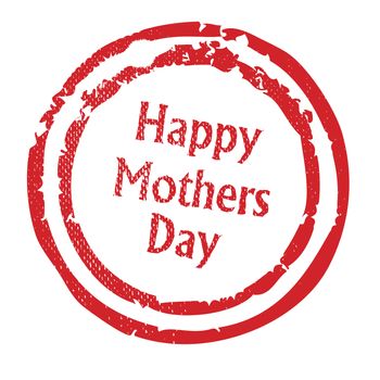 A happy mothers day rubber stamp isolated on a white background