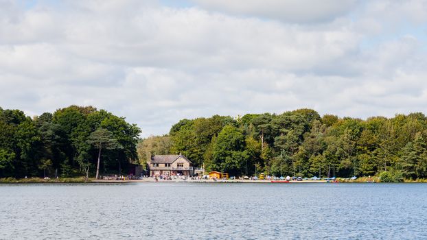 The view across Talkin Tarn, Cumbria in northern England.  The tarn is a glacial lake and country park close to the town of Brampton.