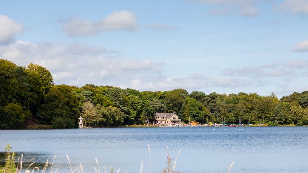 The view across Talkin Tarn, Cumbria in northern England.  The tarn is a glacial lake and country park close to the town of Brampton.