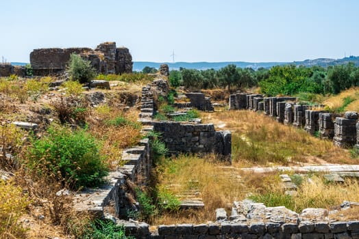 Ancient Greek city Miletus on the western coast of Anatolia, Turkey, on a sunny summer day